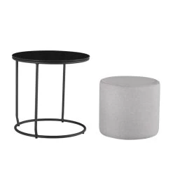 JASPER Bout De Canapé Rond Noir 2 En 1 Avec Pouf Gris -Vous ne pouvez pas battre les meubles. adabce305afecd8b3f9e5ad1c204e008 none d903d665b9dd3c76ff897eb2c40ae58b d903d66