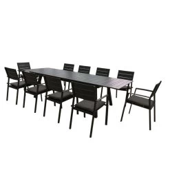 Table De Jardin Extensible Aluminium Anthracite 216/300cm + 10 Fauteuils Empilables - LUXEMBOURG -Vous ne pouvez pas battre les meubles. b1541a7c2fda7da4c1a3a707096e88e5 none 1ea4e85f3311666f1e1ca40e2f2e3ff8 1ea4e85
