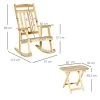 Fauteuil De Jardin à Bascule Avec Table Basse Rocking Chair Style Rural Chic Bois Sapin Pré-huilé