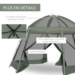 Tente De Camping Familiale 6-8 Personnes - Tente Hexagonale - Avec Sac De Transport Et Piquets De Sol - Dim. 493L X 493L X 240H Cm Fibre Verre Polyester - Vert -Vous ne pouvez pas battre les meubles. b3540676d8d79f78d2e3fd8fcf16e899 none 0d4c458fffd4f0562c47390dbe0b6547 0d4c458