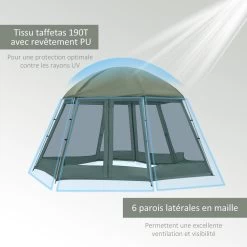 Tente De Camping Familiale 6-8 Personnes - Tente Hexagonale - Avec Sac De Transport Et Piquets De Sol - Dim. 493L X 493L X 240H Cm Fibre Verre Polyester - Vert -Vous ne pouvez pas battre les meubles. b3540676d8d79f78d2e3fd8fcf16e899 none 134b6007f0fcaa57262f60f60fc64d21 134b600