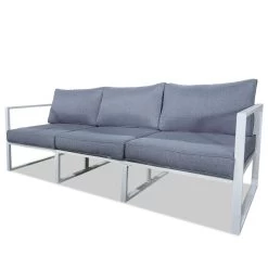 Salon De Jardin Aluminium 5 Places Couleur Blanc Gris - VINCENNES