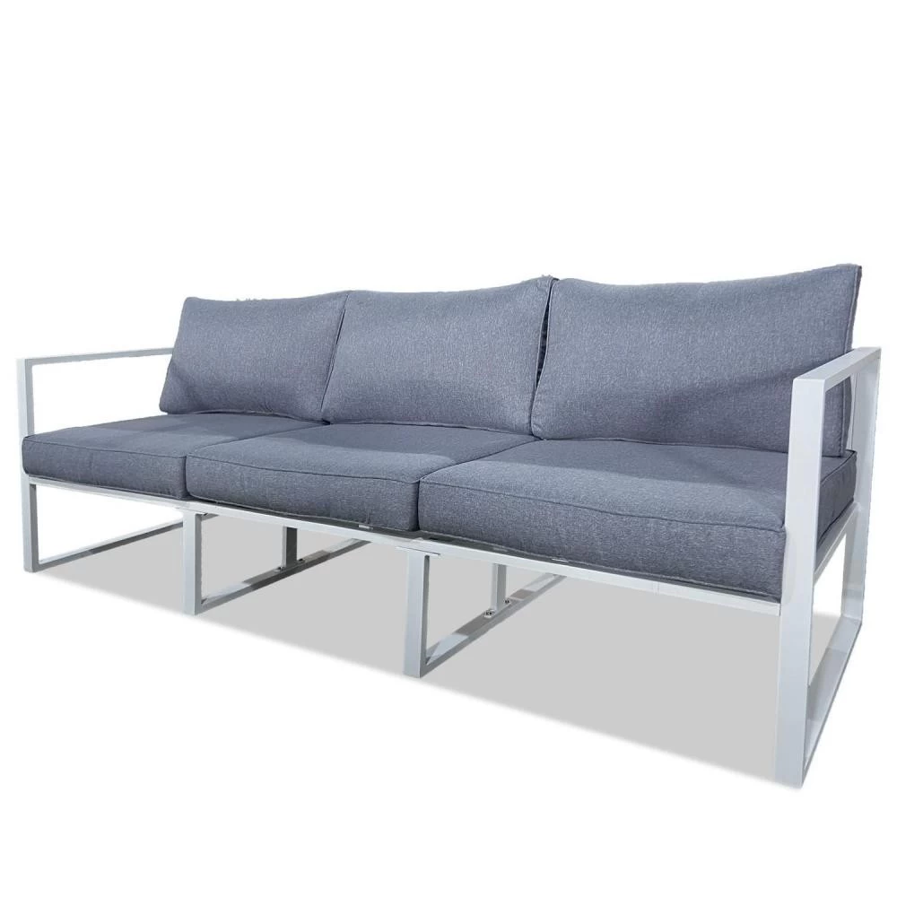 Salon De Jardin Aluminium 5 Places Couleur Blanc Gris - VINCENNES 1 Salon De Jardin Aluminium 5 Places Couleur Blanc Gris - VINCENNES