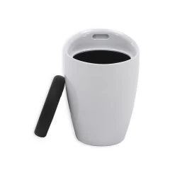 Tabouret Coffre De Rangement DANIEL Blanc/noir