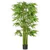 Bambou Artificiel XL 1,60H M 975 Feuilles Denses Réalistes Pot Inclus Noir Vert