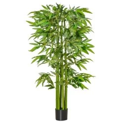 Bambou Artificiel XL 1,60H M 975 Feuilles Denses Réalistes Pot Inclus Noir Vert