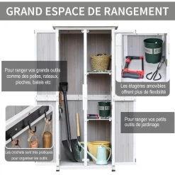 Abri De Jardin Armoire De Jardin Sur Pied Dim. 77L X 58l X 175H Cm 2 étagères 2 Portes 3 Crochets Toit Bitumé étanche Bois Pin Pré-huilé Gris Blanc -Vous ne pouvez pas battre les meubles. b98e46e3abb3c872287a55c17b1d5f27 none 8c0e9cb8df03220a1c379d32af3f9cb1 8c0e9cb