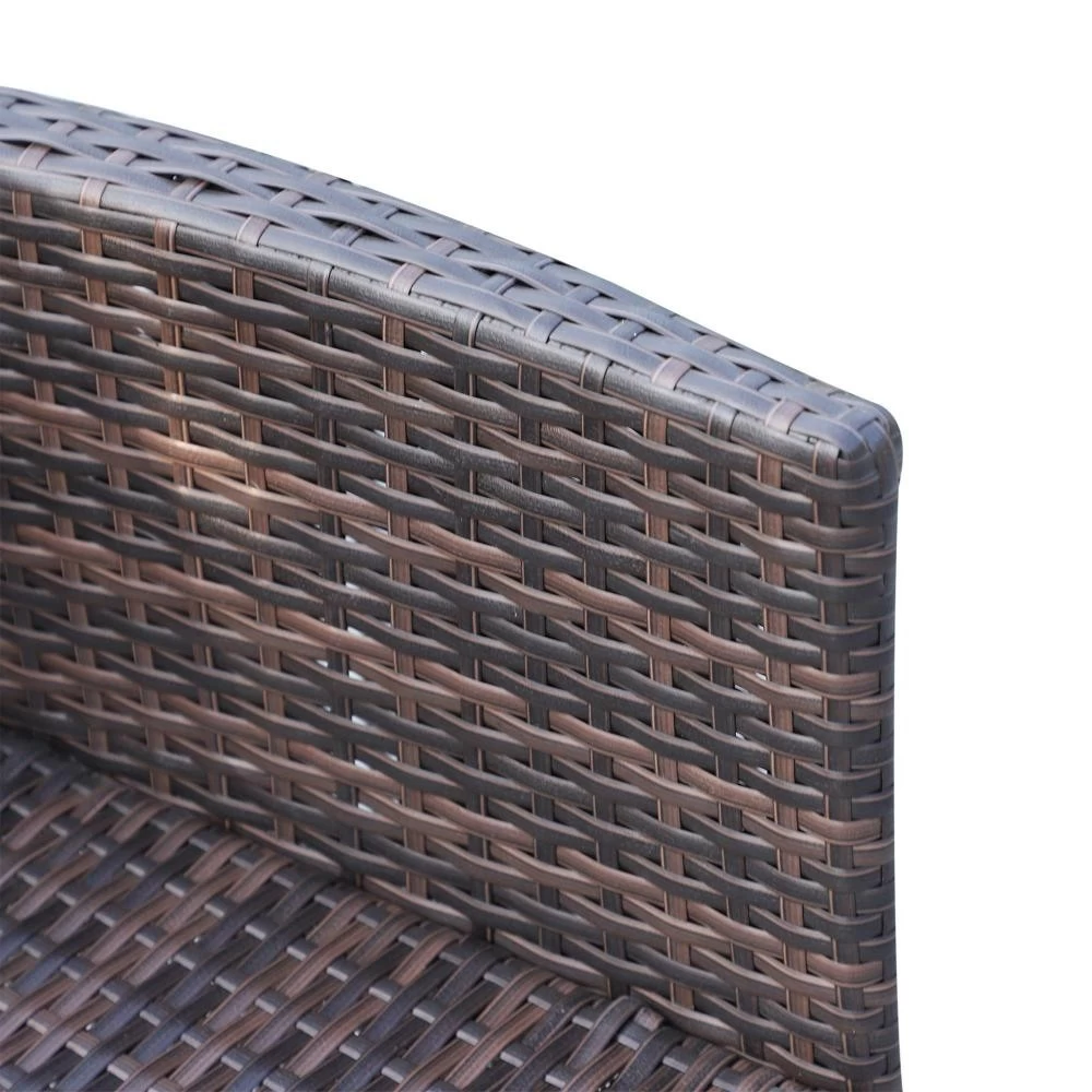 Ensemble Salon De Jardin 6 Personnes - Grande Table Rectangulaire, 6 Fauteuils - 6 Coussins D'assise Déhoussables Inclus - Métal époxy Verre Trempé 5 Mm Résine Tressée Chocolat 2 Ensemble Salon De Jardin 6 Personnes - Grande Table Rectangulaire, 6 Fauteuils - 6 Coussins D'assise Déhoussables Inclus - Métal époxy Verre Trempé 5 Mm Résine Tressée Chocolat – Image 2