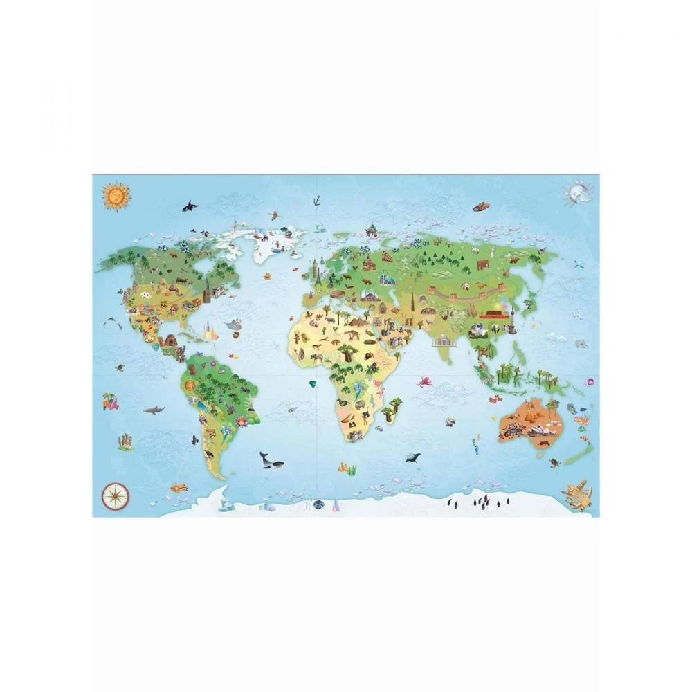 Tapis Enfant ULTRA DOUX CARTE DU MONDE Polyester - 70x95 Cm 2 Tapis Enfant ULTRA DOUX CARTE DU MONDE Polyester - 70x95 Cm – Image 2
