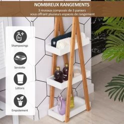 Etagère En Bambou De Salle De Bain étagère Debout 3 Paniers Dim. 30L X 18l X 81H Cm Bambou MDF -Vous ne pouvez pas battre les meubles. c1049b92787c604157c8703f66cc2e4d none f3e65284ae102b99a430155dced4a158 f3e6528