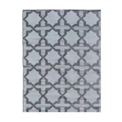 Tapis D'extérieur En Plastique Tressé - 150x220cm - Gris - Réversible - 100% Polypropylène - 400gr / M2 - SANARY