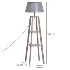 Lampadaire Design Contemporain 2 étagères Intégrées 60 W Max. Dim. 45L X 45l X 148H Cm Pin Lin Gris -Vous ne pouvez pas battre les meubles. ccfcf4bc432bf548c36c8f2c7a56a4a4 none bec66e769da15932c8b6216d76a7be67 bec66e7