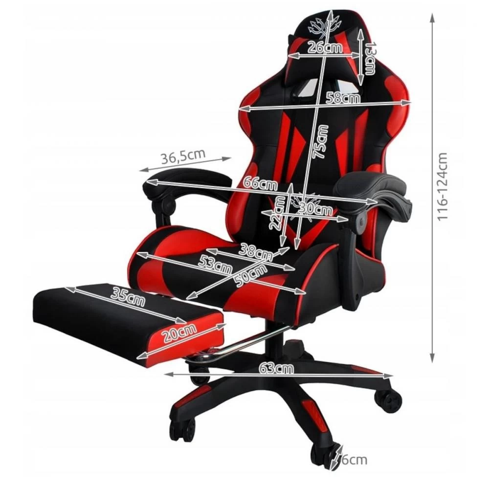 GAMER Fauteuil De Bureau Siège Gaming Dossier Inclinable Avec Repose-pieds 7 GAMER Fauteuil De Bureau Siège Gaming Dossier Inclinable Avec Repose-pieds – Image 7