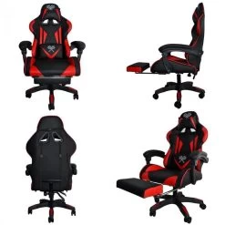 GAMER Fauteuil De Bureau Siège Gaming Dossier Inclinable Avec Repose-pieds