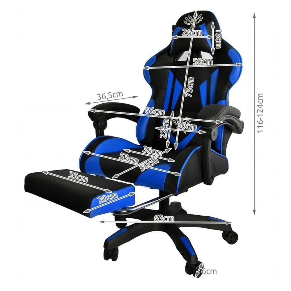 GAMER Fauteuil De Bureau Siège Gaming Dossier Inclinable Avec Repose-pieds 8 GAMER Fauteuil De Bureau Siège Gaming Dossier Inclinable Avec Repose-pieds – Image 8