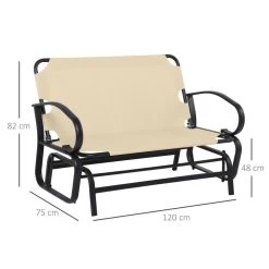 Banc à Bascule De Jardin 2 Places Style Colonial Acier époxy Noir Coussins Beige -Vous ne pouvez pas battre les meubles. d8a3af2ee150a4e25b6fd49a866c3437 none a1f688cba224c633e176339336e68c2f a1f688c