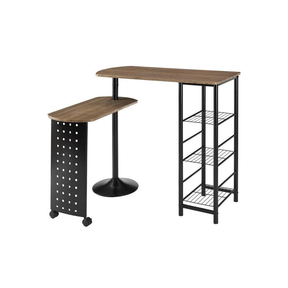 Table Haute De Bar JOSUA Décor Chêne Sauvage/noir 2 Table Haute De Bar JOSUA Décor Chêne Sauvage/noir – Image 2