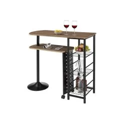 Table Haute De Bar JOSUA Décor Chêne Sauvage/noir