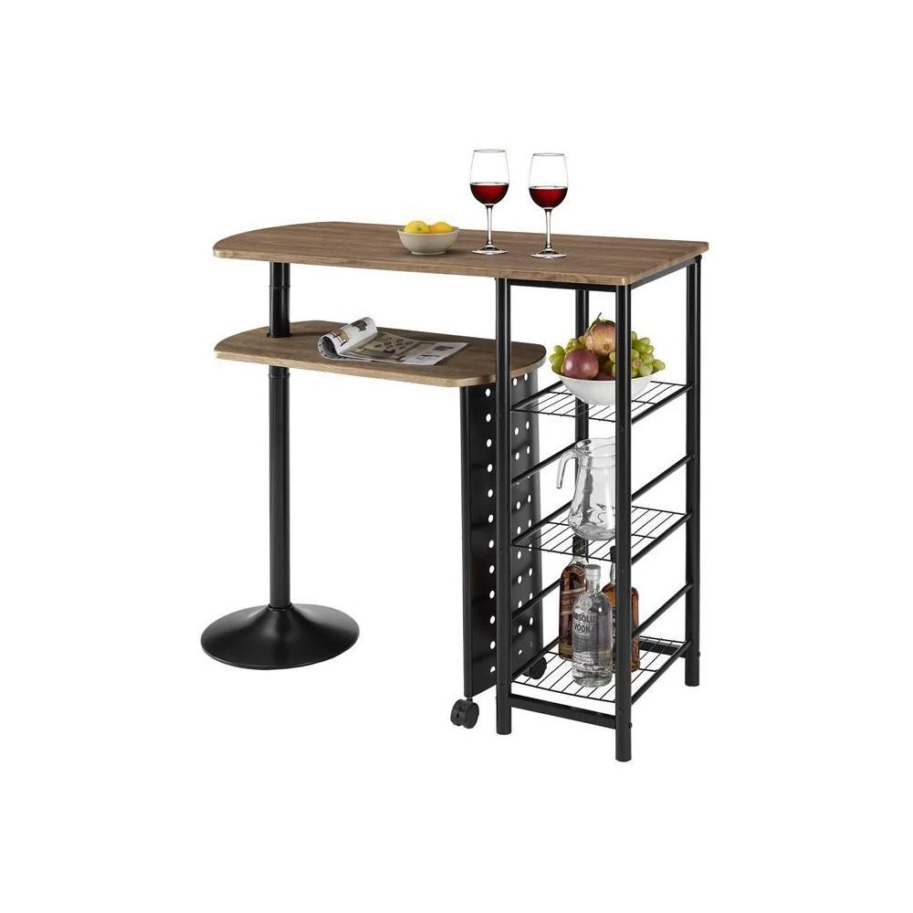 Table Haute De Bar JOSUA Décor Chêne Sauvage/noir 1 Table Haute De Bar JOSUA Décor Chêne Sauvage/noir