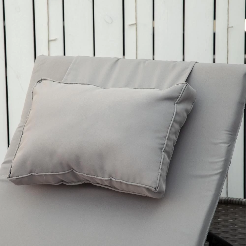 Bain De Soleil Transat Pliable Grand Confort Matelas Inclus Inclinaison Réglable Multi-positions Résine Tressée PE Polyester Gris 5 Bain De Soleil Transat Pliable Grand Confort Matelas Inclus Inclinaison Réglable Multi-positions Résine Tressée PE Polyester Gris – Image 5