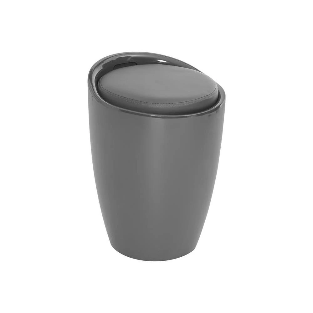 Tabouret Coffre De Rangement DANIEL Gris 2 Tabouret Coffre De Rangement DANIEL Gris – Image 2