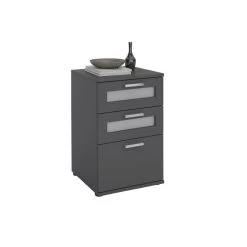 Table De Chevet JESSY En Mélaminé Gris Mat