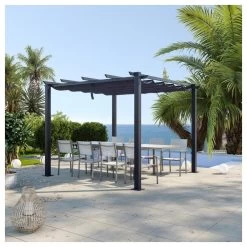 Tonnelle/Pergola Aluminium 3x3m Toile Coulissante Rétractable - Gris - OHIO -Vous ne pouvez pas battre les meubles. ecf2e3c449773bd5852e471243dd4475 none cd0bb818cf865b58f024939898177dde cd0bb81