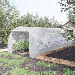 Serre De Jardin Tunnel 18 M² Dim. 5,97L X 3,02l X 2H M - 12 Fenêtres, Porte Zippée Enroulable - Châssis Tubulaire Acier Galvanisé, Bâche PE Haute Densité Blanc -Vous ne pouvez pas battre les meubles. edfd9af46acf240297dad3bfdc841cd5 none 2ac28287d065fd90a3327f0e44bbb407 2ac2828