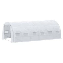 Serre De Jardin Tunnel 18 M² Dim. 5,97L X 3,02l X 2H M - 12 Fenêtres, Porte Zippée Enroulable - Châssis Tubulaire Acier Galvanisé, Bâche PE Haute Densité Blanc -Vous ne pouvez pas battre les meubles. edfd9af46acf240297dad3bfdc841cd5 none 9e096576a8a0bf24e437b80c61b539b9 9e09657