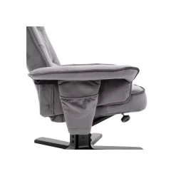 Fauteuil De Relaxation Avec Repose-pieds CHARLES En Velours Gris