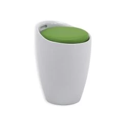 Tabouret Coffre De Rangement DANIEL Blanc/vert
