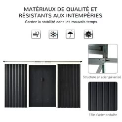 Abri De Jardin - Remise Pour Outils - Cabanon Portes Verrouillables - Dim. 2,8L X 1,3l X 1,72H M - Tôle D'acier Gris Noir -Vous ne pouvez pas battre les meubles. f6ce36b023e12548be20306250d87f38 none 3da887fd2a1543f21ab70d20e171af09 3da887f