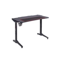 Bureau Gamer COMPETITION Avec éclairage LED Bleu En Métal Noir