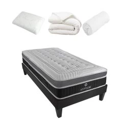 HYPSOM | Pack Prêt à Dormir Elégance 90x200 Cm | Matelas Mémoire De Forme + Sommier + Accessoires