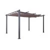 Tonnelle/Pergola Aluminium 3x4m Toile Coulissante Rétractable - Gris Taupe - Hero XL