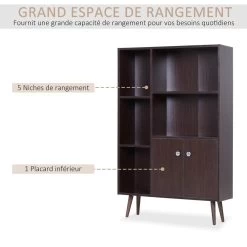 Bibliothèque Scandinave Dim. 80L X 23,5l X 124H Cm 5 Niches Placard 2 Portes Pieds Effilés Inclinés Bois Massif Panneaux Particules Wengé 10 Bibliothèque Scandinave Dim. 80L X 23,5l X 124H Cm 5 Niches Placard 2 Portes Pieds Effilés Inclinés Bois Massif Panneaux Particules Wengé -Vous ne pouvez pas battre les meubles. fcf15b9bbf2891df5dc9fac173e53caa none 1c1ddf208320951303c1ee685489c458 1c1ddf2