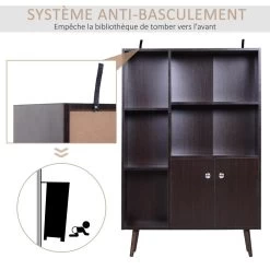 Bibliothèque Scandinave Dim. 80L X 23,5l X 124H Cm 5 Niches Placard 2 Portes Pieds Effilés Inclinés Bois Massif Panneaux Particules Wengé 14 Bibliothèque Scandinave Dim. 80L X 23,5l X 124H Cm 5 Niches Placard 2 Portes Pieds Effilés Inclinés Bois Massif Panneaux Particules Wengé -Vous ne pouvez pas battre les meubles. fcf15b9bbf2891df5dc9fac173e53caa none dfe1307bbb19b4fa1ca596ac32af9580 dfe1307