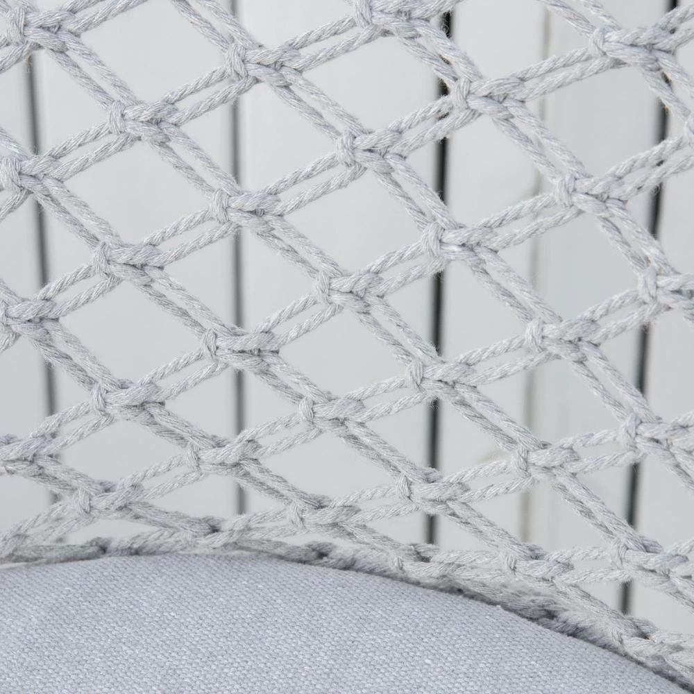 Loveuse Fauteuil Rond De Jardin Fauteuil Lune Papasan Pliable Grand Confort Macramé Coton Polyester Gris 2 Loveuse Fauteuil Rond De Jardin Fauteuil Lune Papasan Pliable Grand Confort Macramé Coton Polyester Gris – Image 2