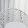 Loveuse Fauteuil Rond De Jardin Fauteuil Lune Papasan Pliable Grand Confort Macramé Coton Polyester Gris